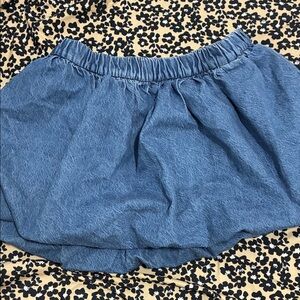 Blue High Low Denim Skirt